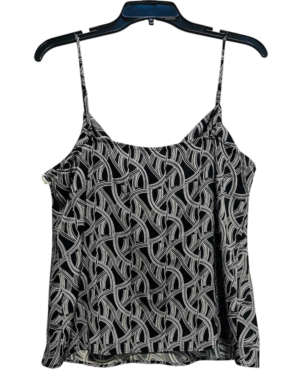 New Large Worthington Geometric Silky Spaghetti Strap Top Elegant Casual Shirt